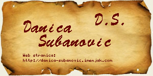 Danica Subanović vizit kartica